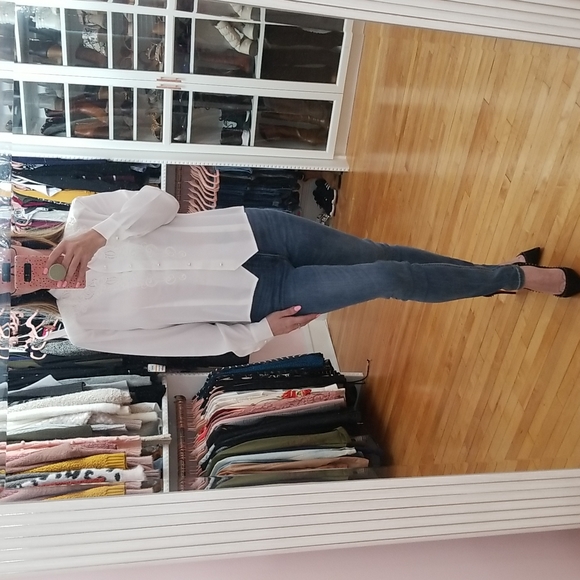 Laura Scott Tops - Vintage white button down shirt, size 12P